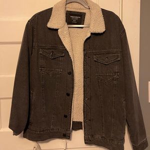 Black Jean Jacket with Fur